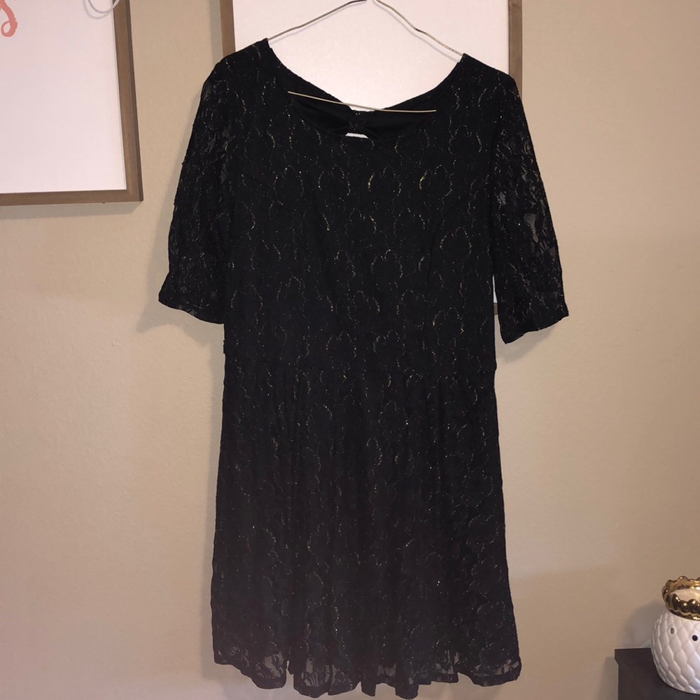 Fancy Black and Gold Lace Dress